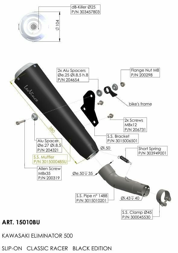 LEOVINCE(レオビンチ)製カワサキ エリミネーター(24-)専用スリップオン