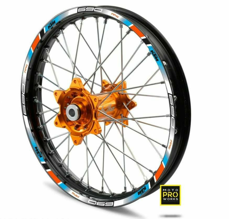 Moto Pro Works リムステッカー KTM Script (ブルー)