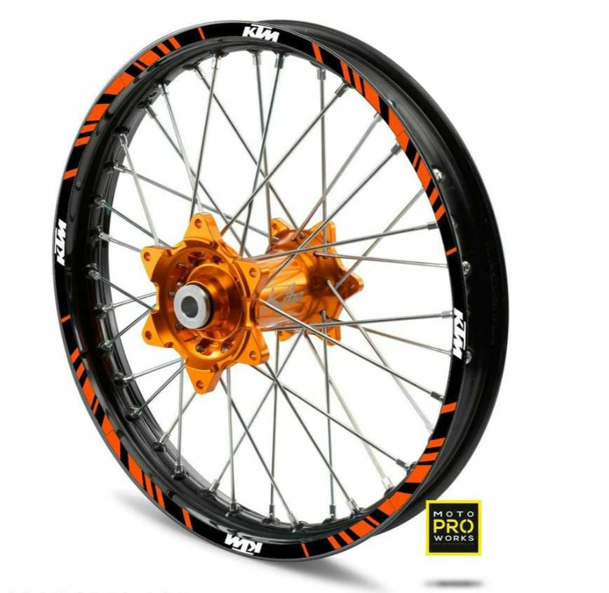 Moto Pro Works リムステッカー KTM STRIPE (ブラック/オレンジ