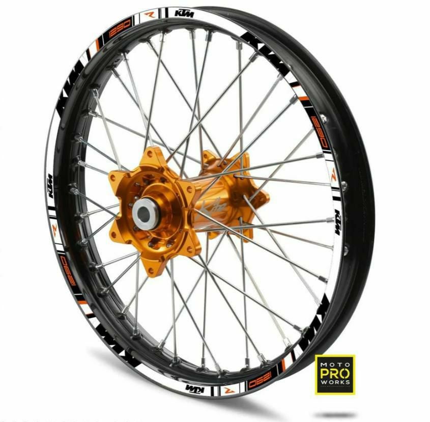 Moto Pro Works リムステッカー KTM STRIPE (ブラック/オレンジ