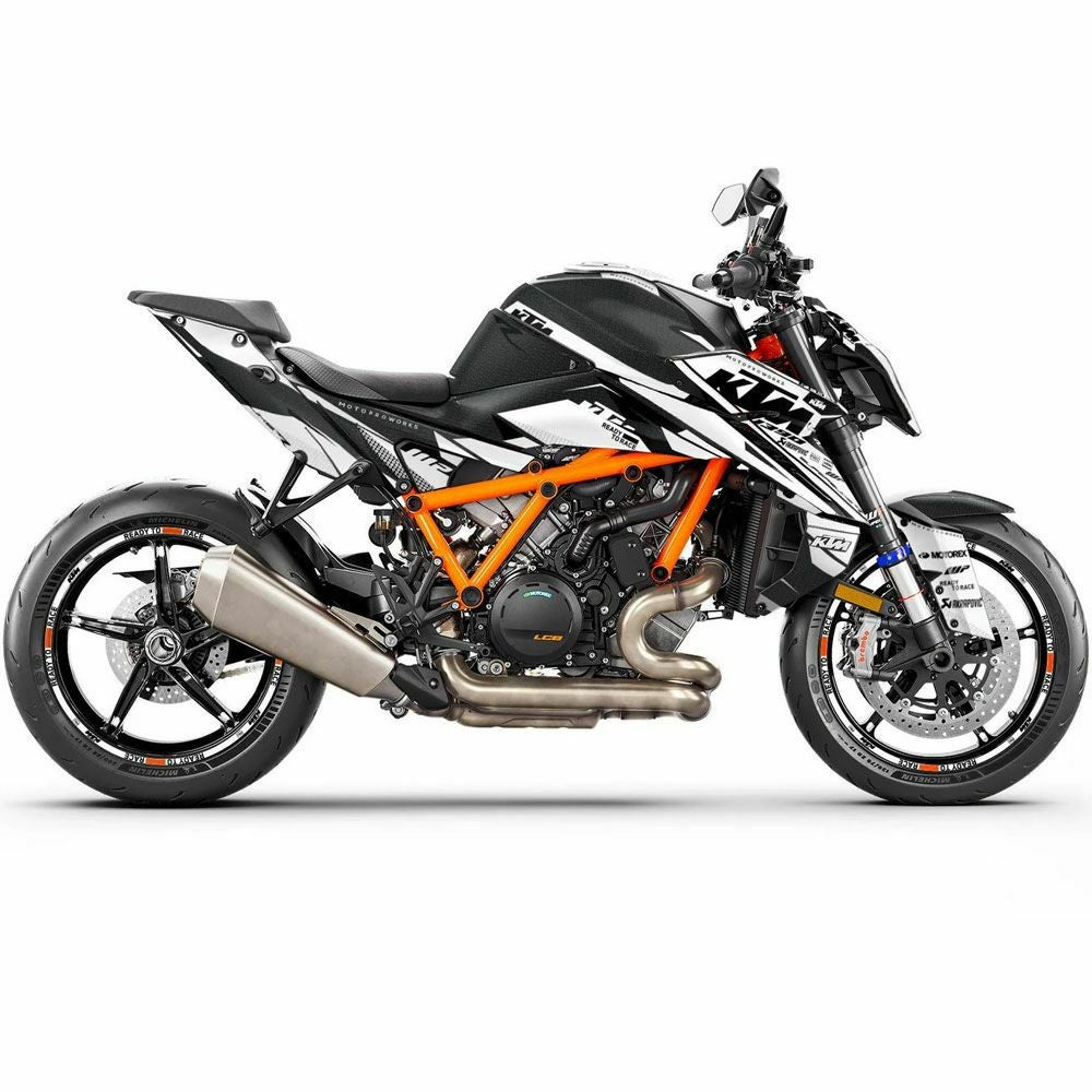 RURU ① 2020年2月 最新版 フルセット 未開封ディスク39枚 Moto Pro Works フルデカールキット Nebula (ホワイト) グロス仕上 KTM