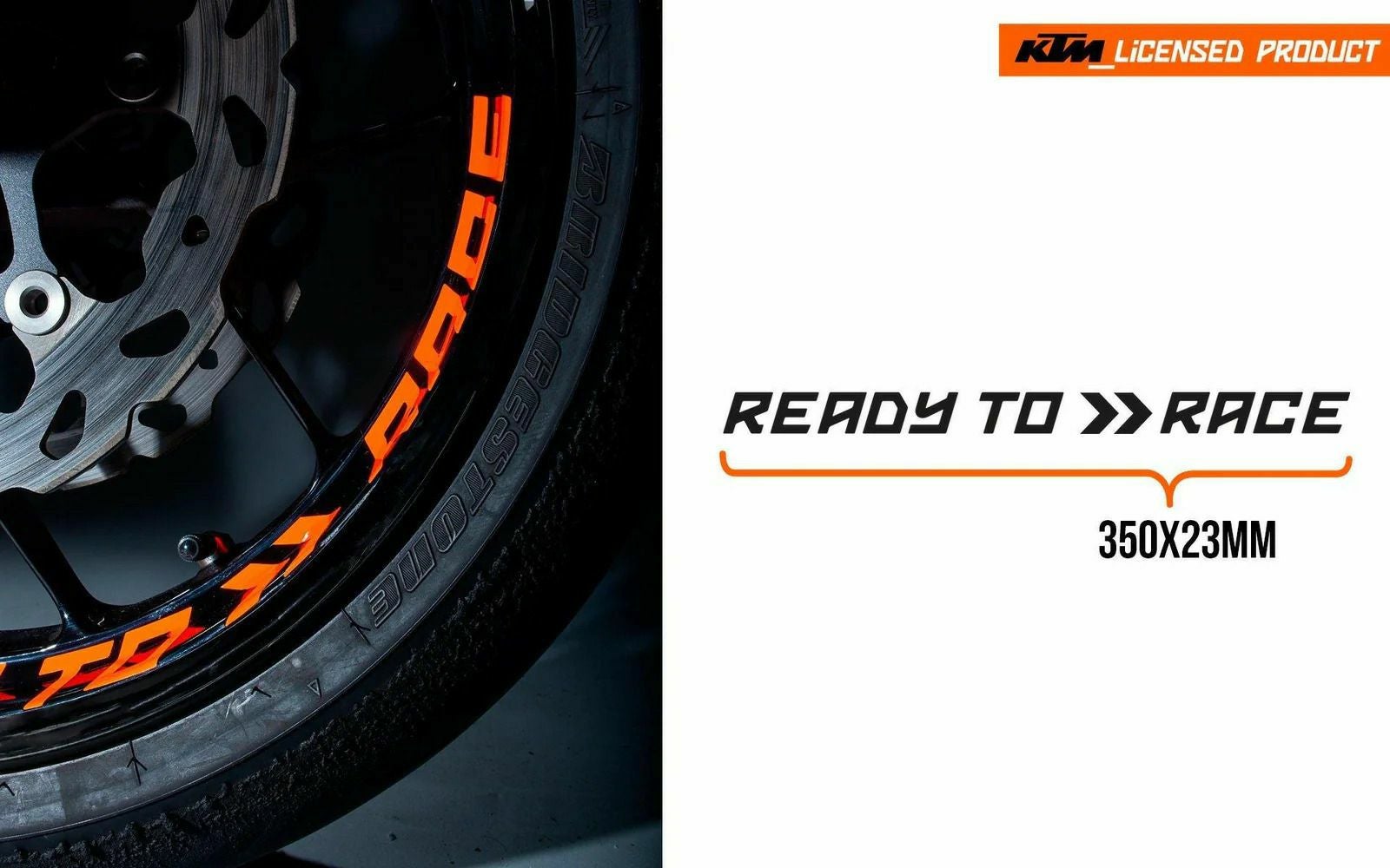 Moto Pro Works ホイールグラフィック KTM Ready To Race フルオ
