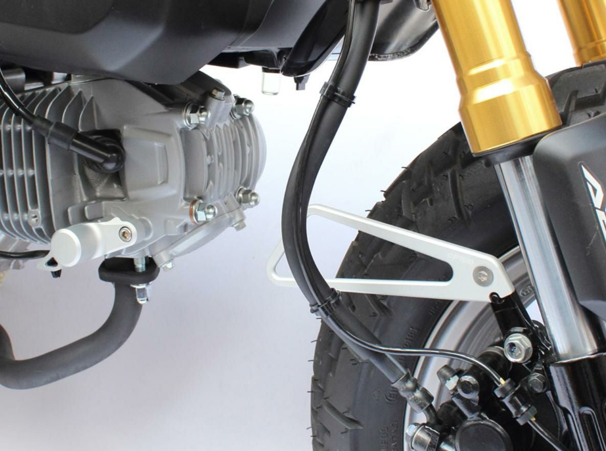 ホンダ モンキー（JB02） CNC O2センサーガード/ホースガイドセット シルバー OPMID_2