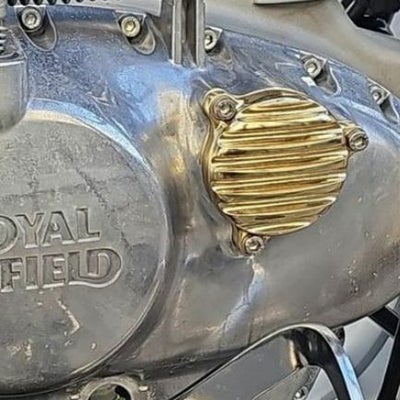 ロイヤルエンフィールド 350シリーズ オイルフィルターカバー リブデザイン ブラス Motone(モートーン)_1