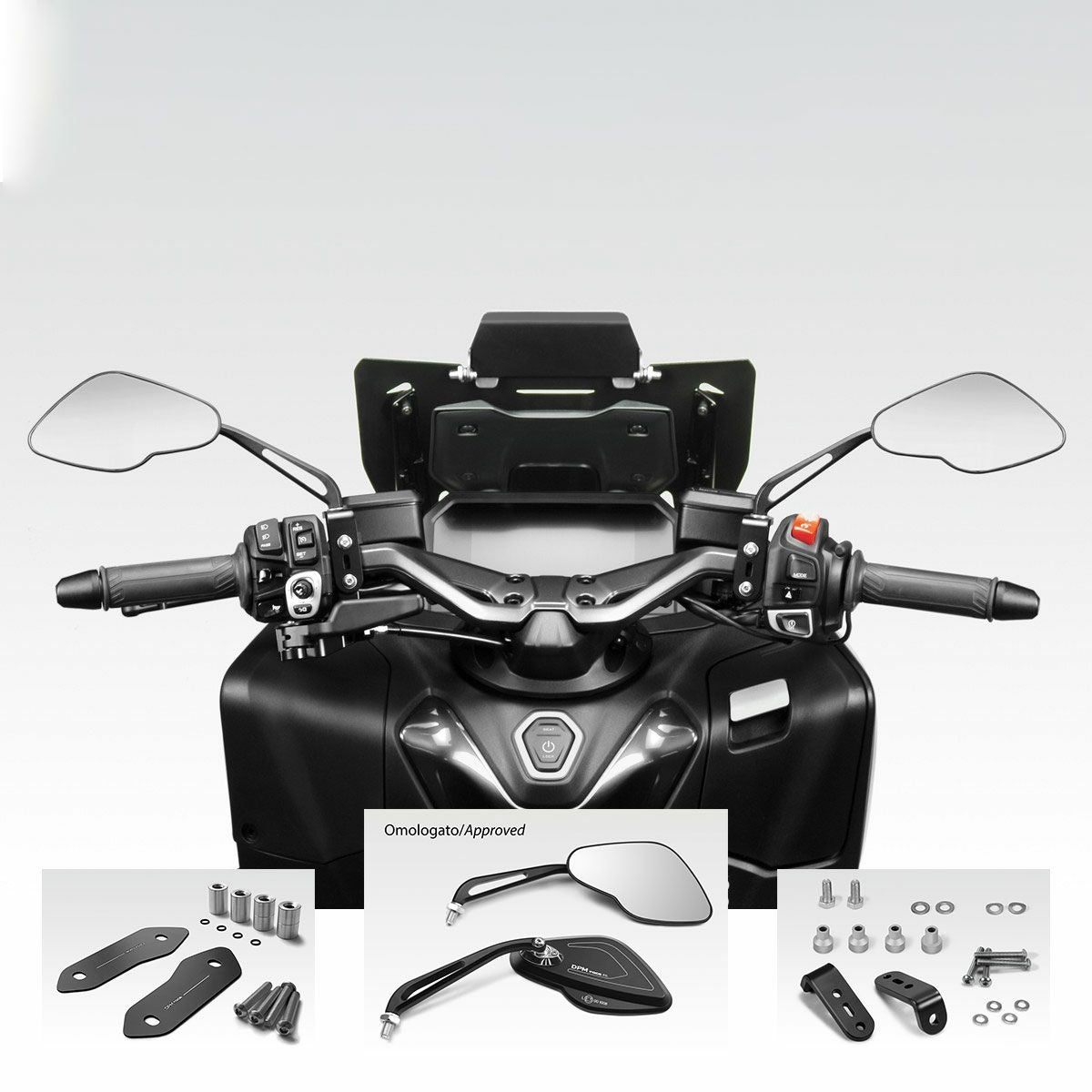 ヤマハ TMAX560 2025- ミラーセット POLICE ブラック Eマーク付き DPM