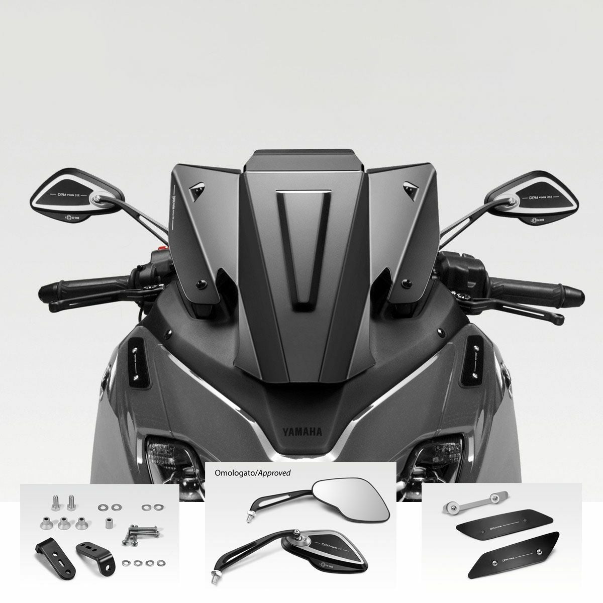 ヤマハ TMAX560 2025- ミラーセット POLICE EVO ブラック Eマーク付き