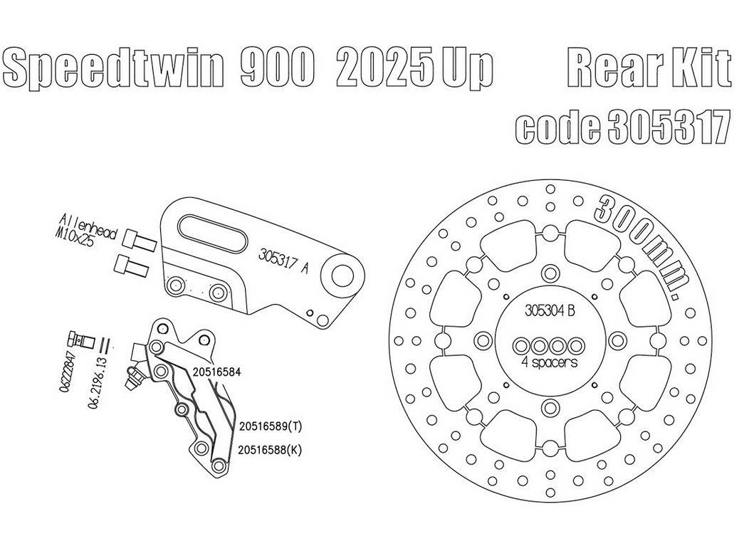 スピードツイン900 (2025-) リアブレーキ アップグレードキット