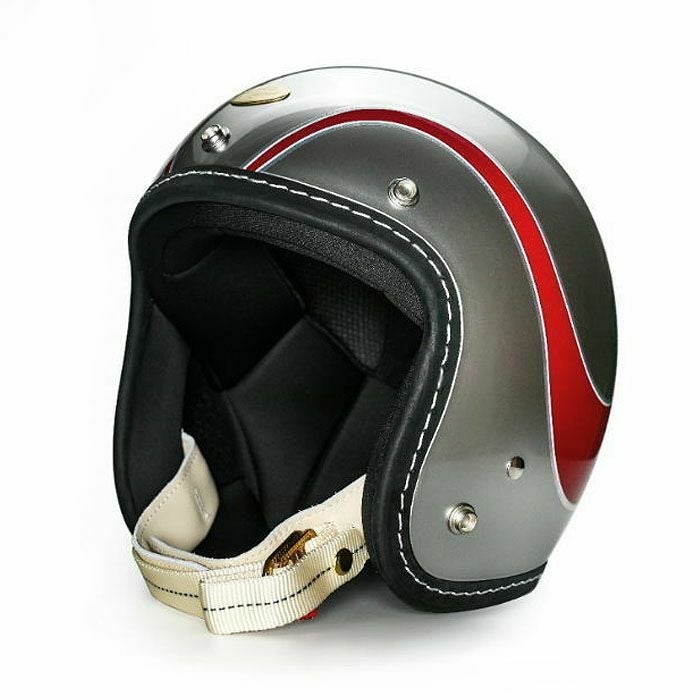 500TXシリーズ 2LOUD カスタム ジェットヘルメット グロスシルバー/レッド feture_1