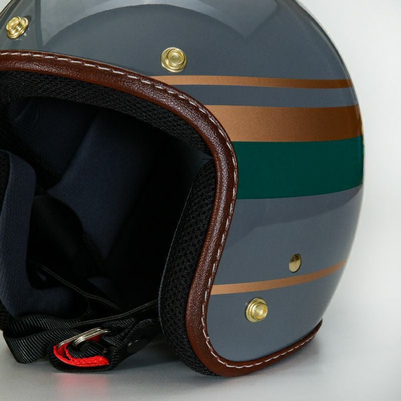 WARDシリーズ ジェットヘルメット セメントグレー/ダークグリーン