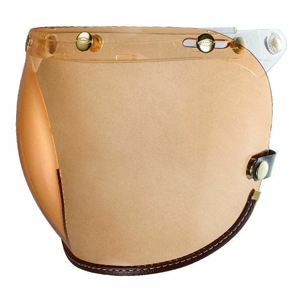 フリップアップ バブルシールド ブラウンレザートリム アンバースモーク feture_1