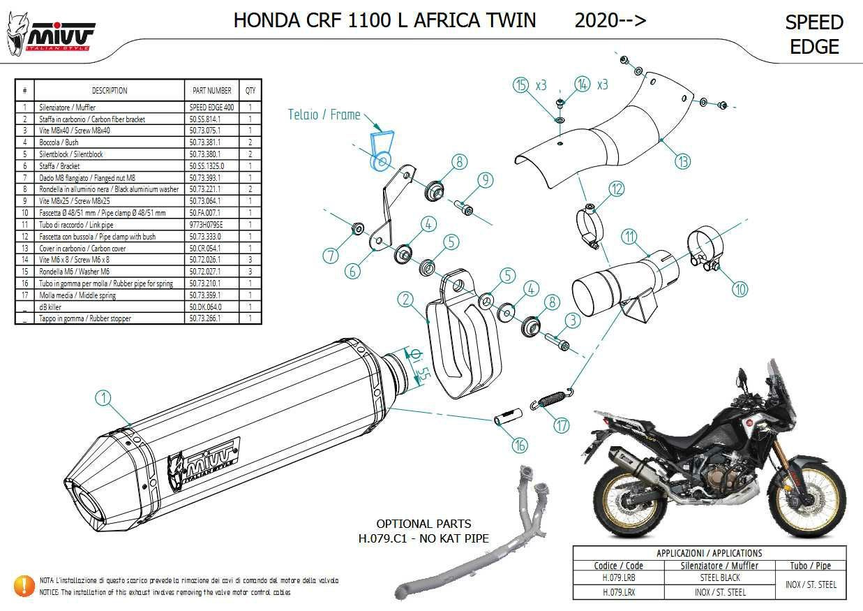 HONDA CRF1100L アフリカツイン (2020-2025) スリップオンマフラー