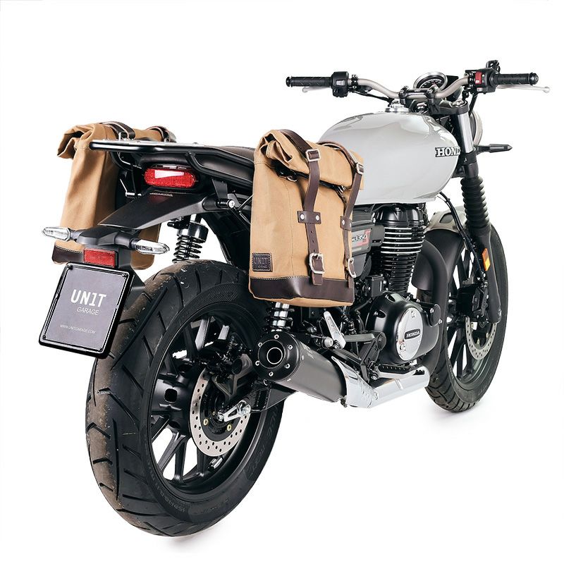 GB350S 21- サイドバッグ（キャンバス地） 10L-14L ベージュ/ブラウン+