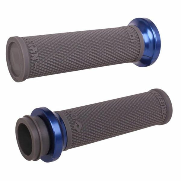 インディアン 電子制御スロットル用ラフィアン グリップ グレー/ブルー ODI_1