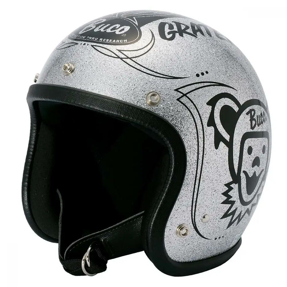 美品 BUCO ベビーブコ ワイルドワン 58〜60 シルバーメタルフレーク Buco ベビーブコ ヘルメット ワイルドワンモデル シルバー | バイク