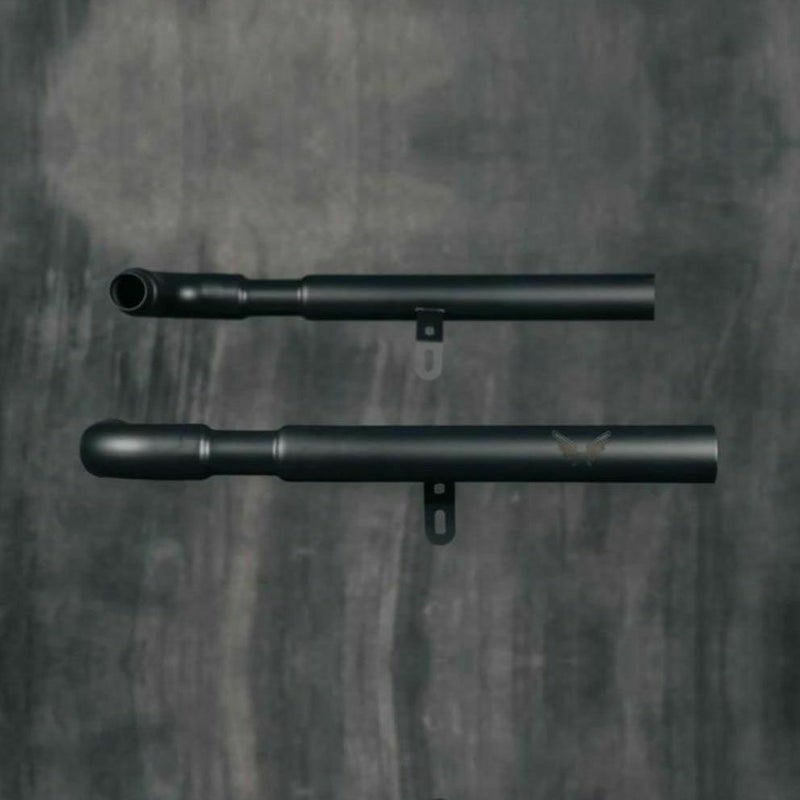 トライアンフ ボンネビルボバー25～ ドラッグパイプ ストレートカット スリップオンマフラー セラミックブラック  HITCHCOX_1