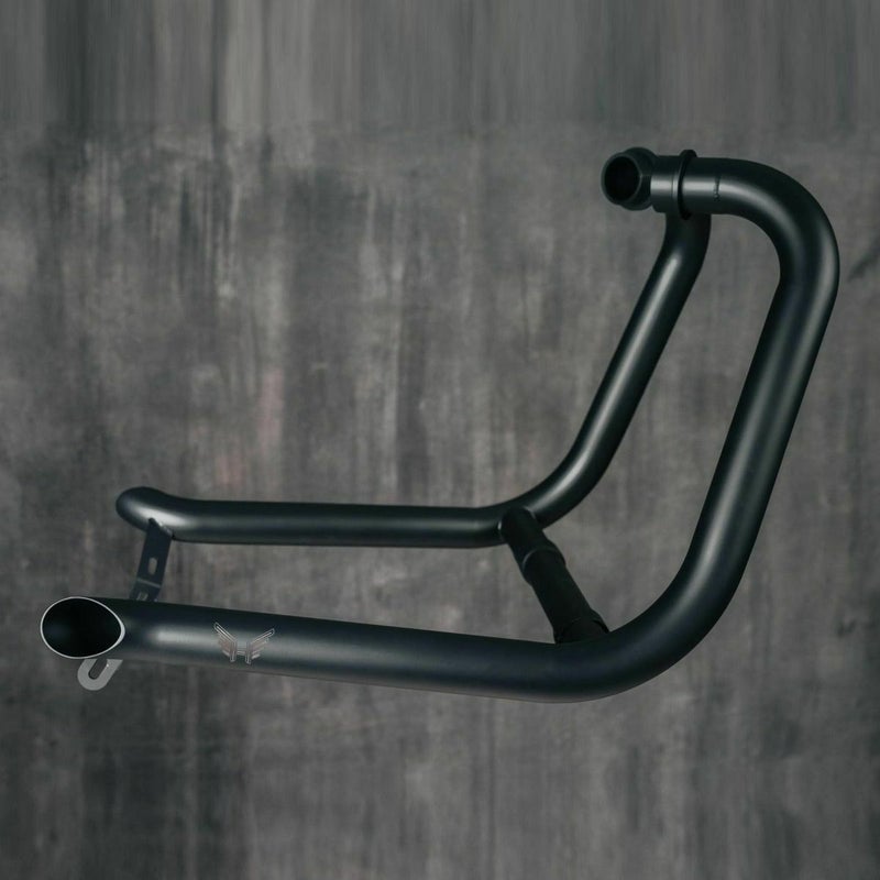 トライアンフ ボンネビルボバー25～ ドラッグフルエキゾーストシステム ステンレス マンドレル曲げ仕様 セラミックブラック  HITCHCOX_1