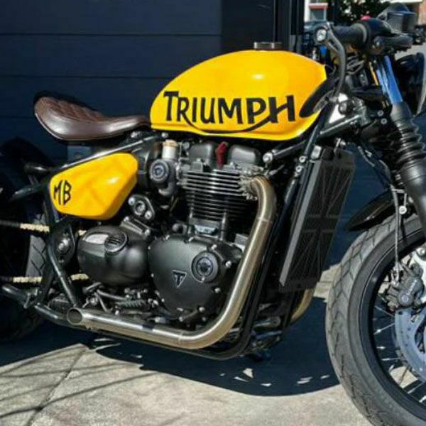 トライアンフ ボンネビルボバー25～ ドラッグフルエキゾーストシステム チタン マンドレル曲げ仕様 ブラッシュ  HITCHCOX_1