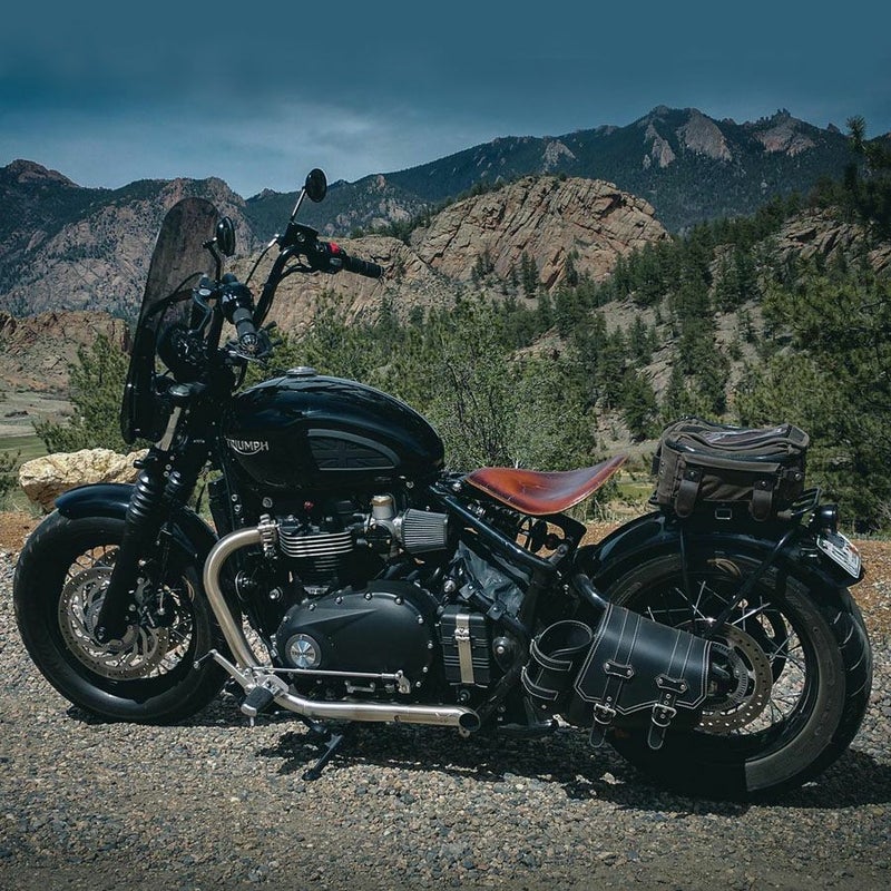 トライアンフ ボンネビルボバー25～ ドラッグパイプ ショート スリップオンマフラー ポリッシュ  HITCHCOX_1