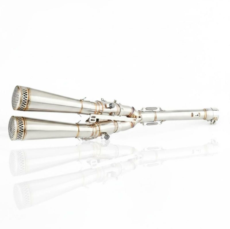 トライアンフ スクランブラー1200XC/XE  LION エキゾーストマフラー モデル1 メッシュエンドキャップ タイプ  REMMOTORCYCLE_1