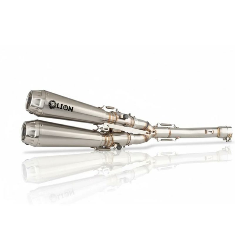 トライアンフ スクランブラー1200XC/XE  LION エキゾーストマフラー モデル2 リバースコーンエンドキャップ/ショートサイレンサータイプ  REMMOTORCYCLE_1