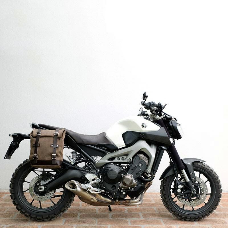 XSR900 MT-09 Y'SGEAR サイドバックサポート MT-09 14-20/XSR900 16-21 サイドバッグ（ワックススエード） 10L-14L