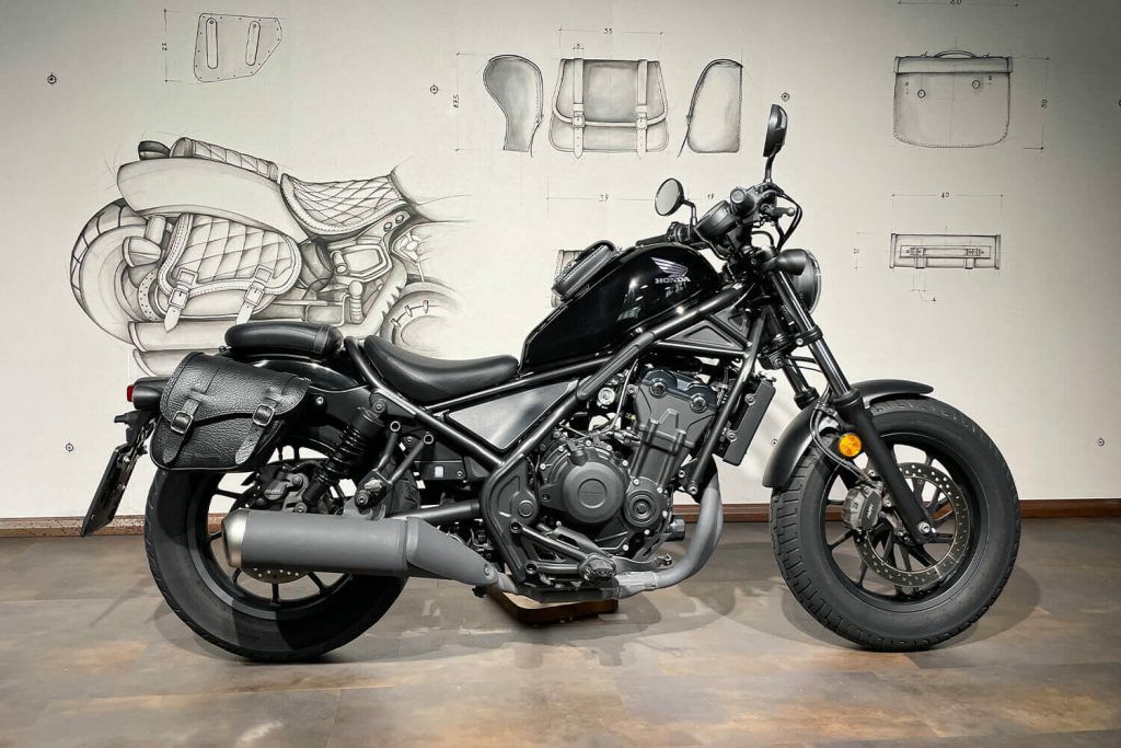 レブル250/500/1100 レザーサドルバッグ トマホーク リンクルレザー