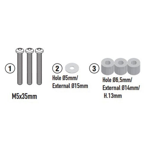 タイガースポーツ800 25- ウインドスクリーンD6421ST用 フィッティングキット GIVI_1