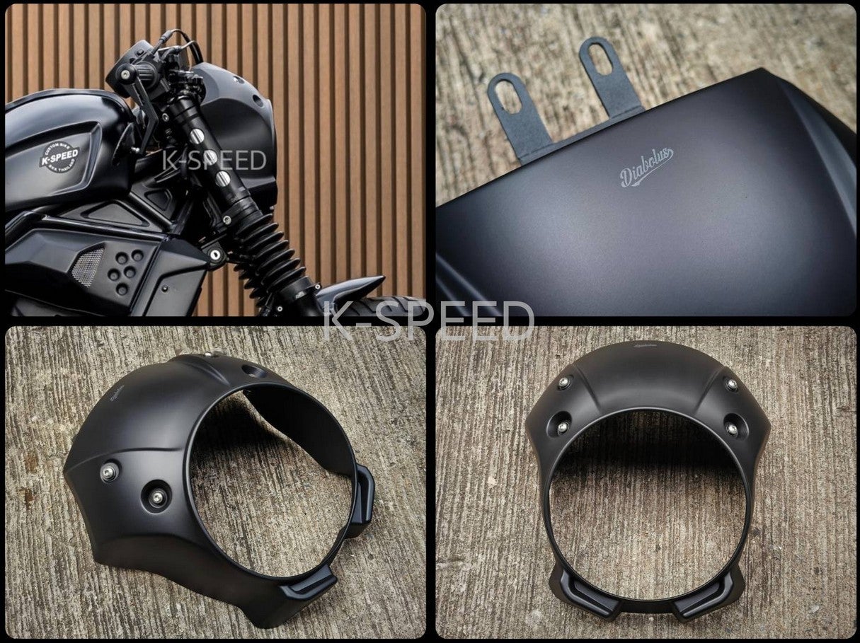 ホンダ レブル250 / レブル500 ヘッドライトカバー マットブラック K