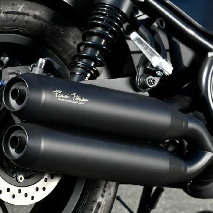 Honda レブル250 (型式：2BK-MC49) パワーヘッダーW マットブラック スリップオン BEAMS_1