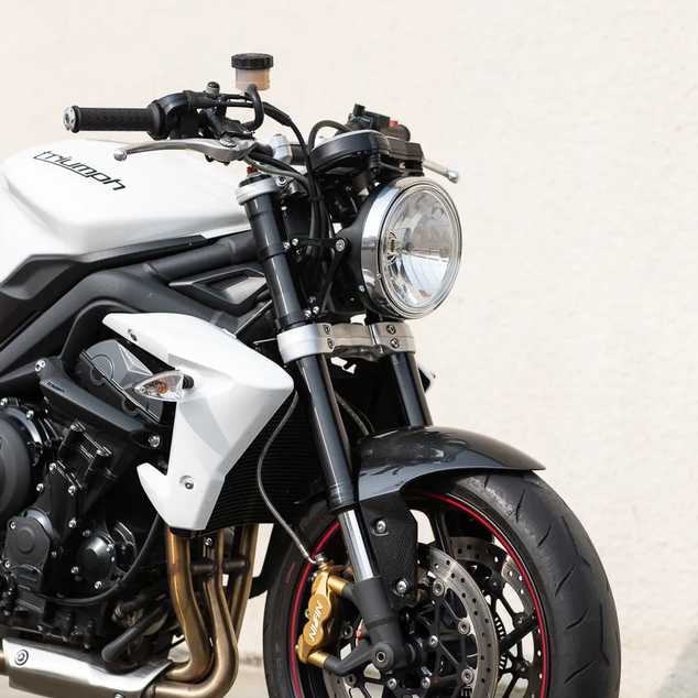 Triumph Street Triple 765 S/R (20-23) シングルヘッドライトコンバージョンキット ラウンド ハロゲンECE MOTODEMIC_4