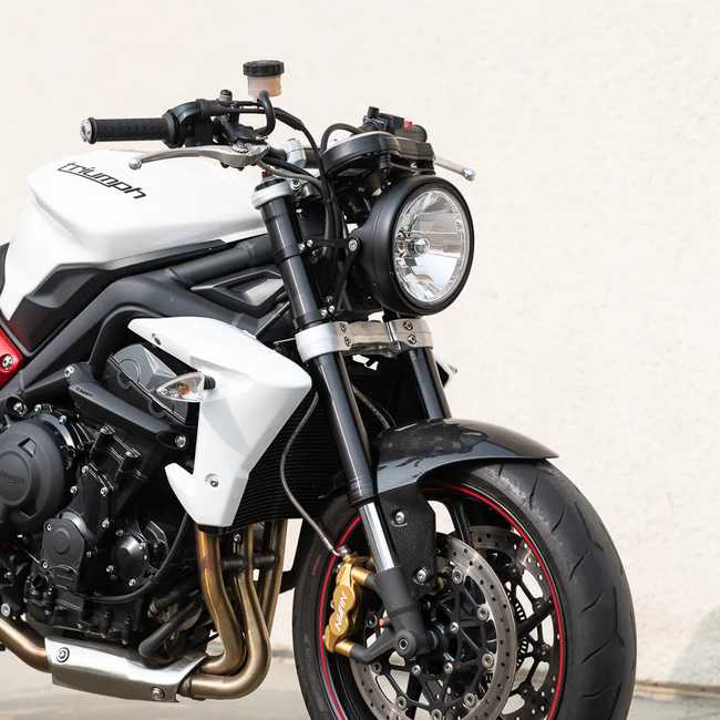 Triumph Street Triple 765 S/R (20-23) シングルヘッドライトコンバージョンキット ラウンド ハロゲンECE MOTODEMIC_5