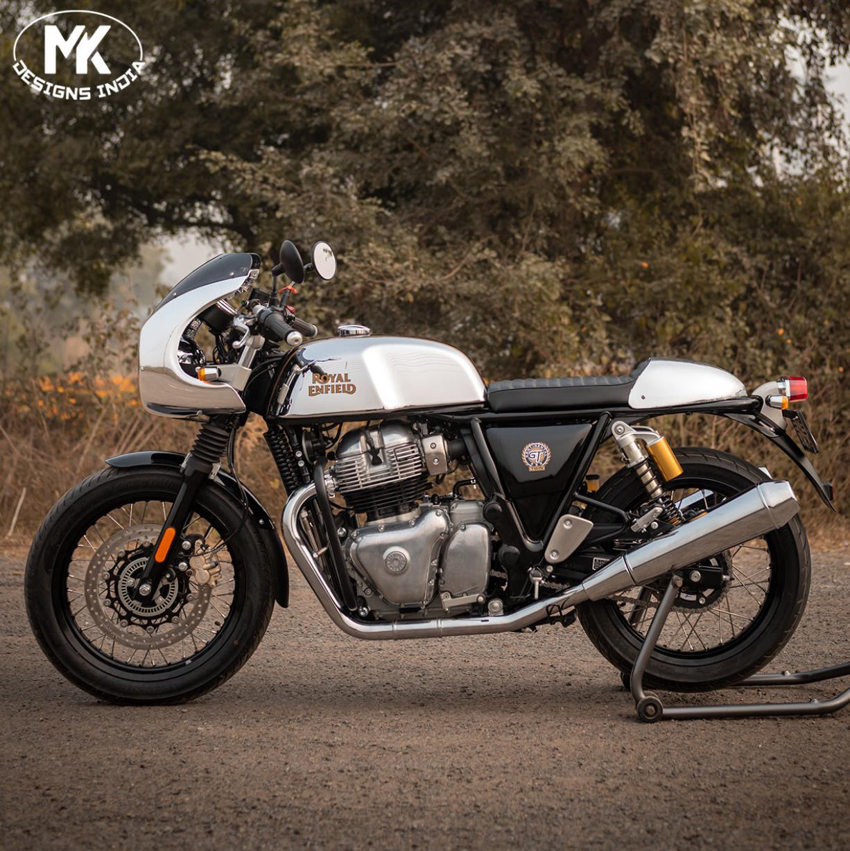 コンチネンタルGT 650 アルミ シートカウル ポリッシュ ロイヤルエン