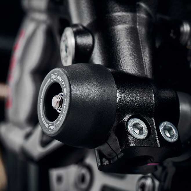 TRIUMPH ストリートトリプル798 RS (27-) フロント＆リア アクスルスライダー(スピンドルボビン)キット Evotech Performance_2