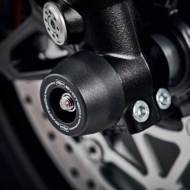 TRIUMPH ストリートトリプル798 RS (27-) フロント＆リア アクスルスライダー(スピンドルボビン)キット Evotech Performance_3