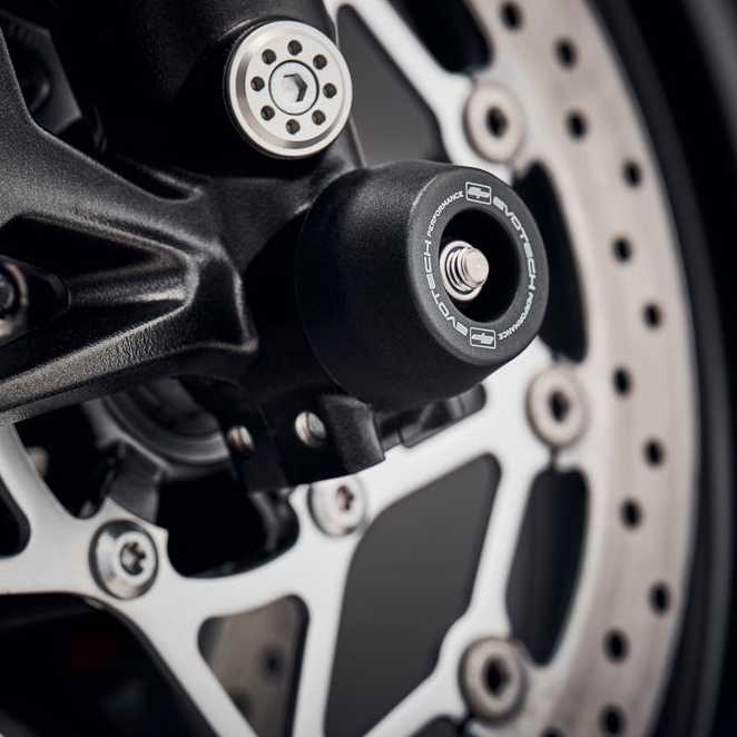 TRIUMPH ストリートトリプル798 RS (27-) フロント＆リア アクスルスライダー(スピンドルボビン)キット Evotech Performance_5