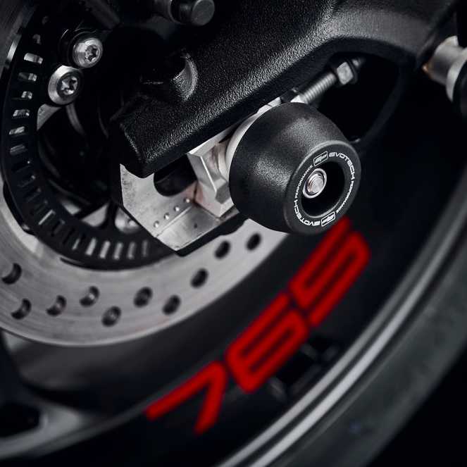 TRIUMPH ストリートトリプル798 RS (27-) フロント＆リア アクスルスライダー(スピンドルボビン)キット Evotech Performance_9